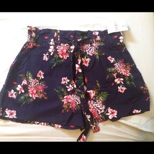 F21 Floral Paperbag Shorts